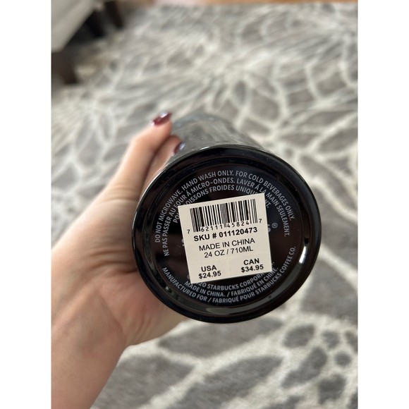 Starbucks Black Gradient 24oz Stainless NWT Steel Tumbler 2021 Green Straw - Picture 6 of 7